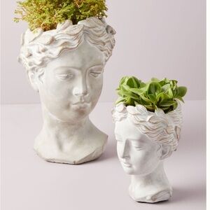 Anthropologie Grecian Bust Pot Vase Large